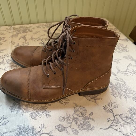Sonoma Goods Peri Men\'s Casual Boots Brown Size 11.5 Lace Up Faux Leather
